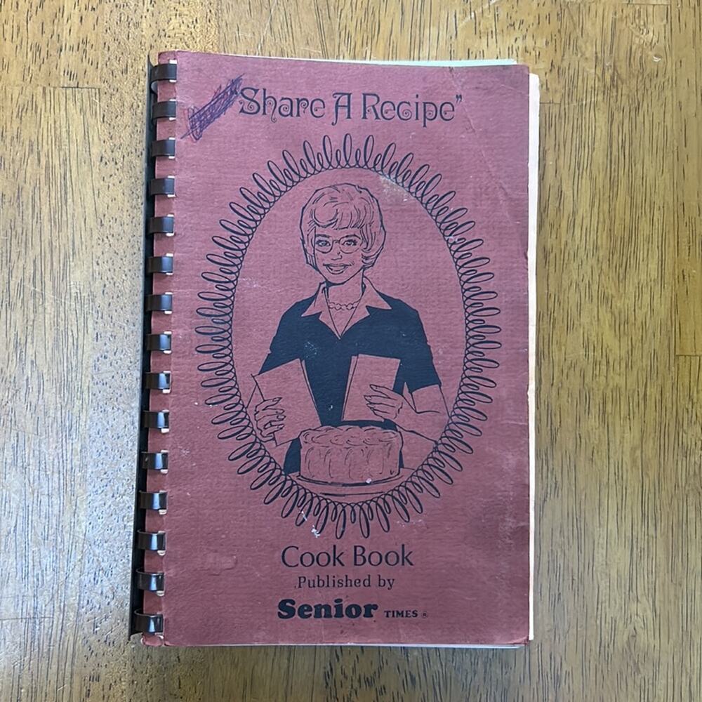 Cookbook Senior Times Share a Recipe Book Vintage 1988 Spokane WA Spiral
